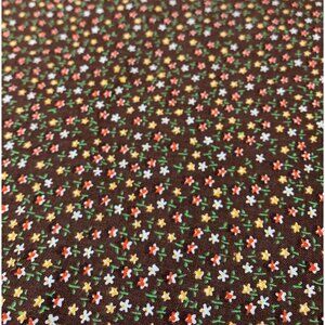 Vintage Concord Fabrics Floral Cotton Fabric 1/4 yard x 44" Brown Multicolor Flo